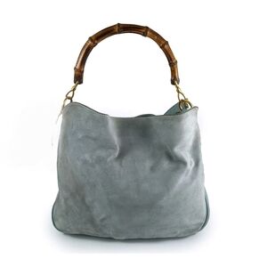 Gucci Bamboo Handle Suede Leather Purse Handbag Vintage Style (EXCELLENT COND)